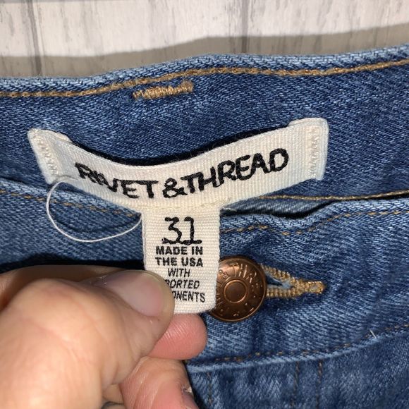 Womens Size 31 Rivet & Thread Madewell Straight Jeans EUC - Picture 2 of 7